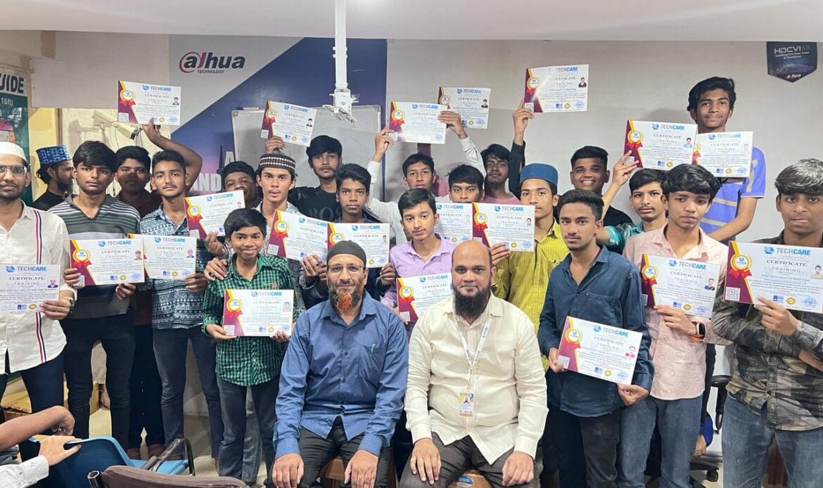 "Participants awarded certifications following successful completion of hands-on CCTV installation and networking course."